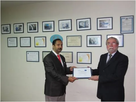 Associate Membership Certificate to Peruvian Hyperbaric Society